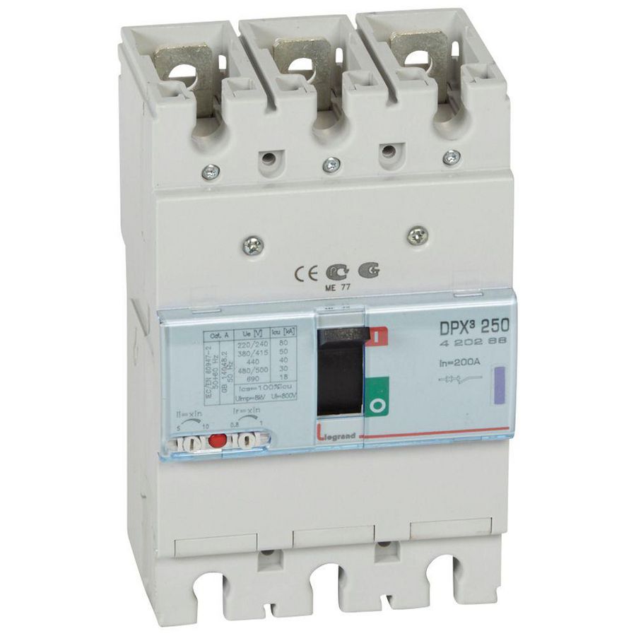 Vermogensschakelaar 250 Thermomagn. 200A 3-polig 50kA DPX3