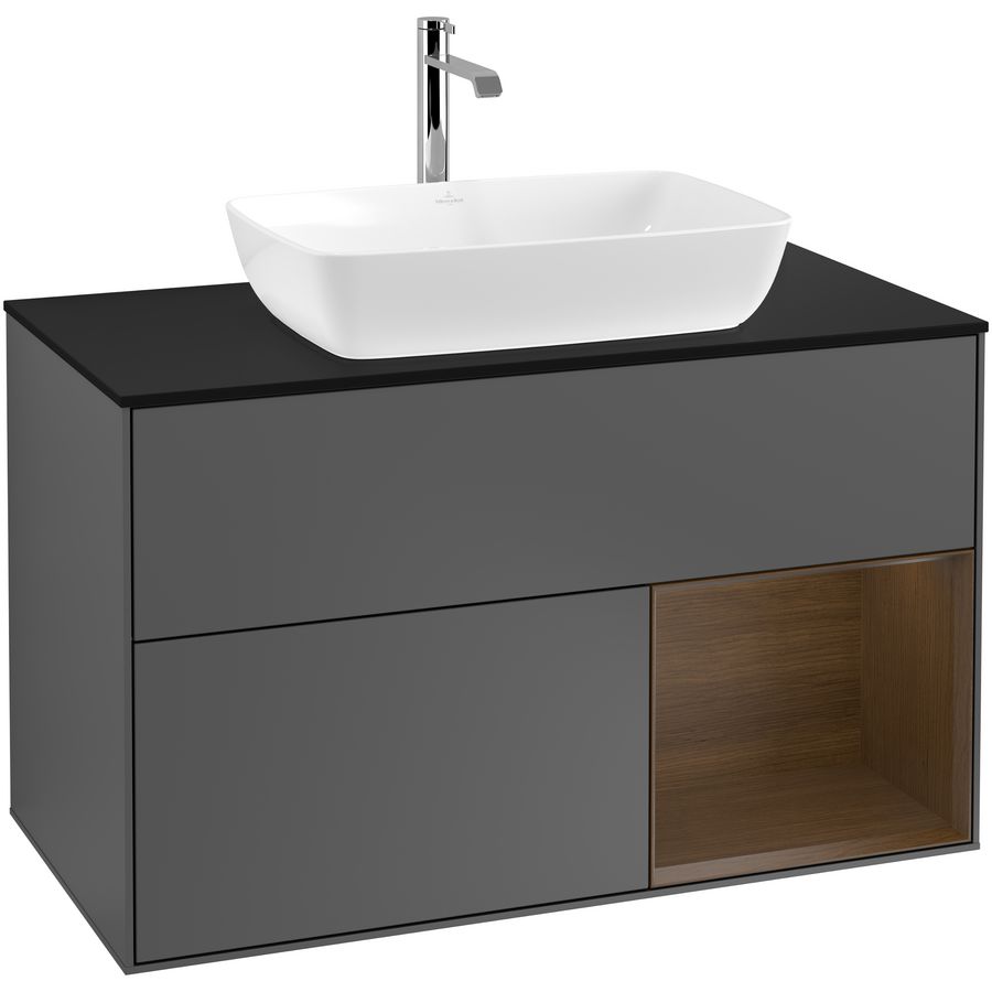Wastafelonderkast Finion 1000x603x501mm Antr. Matt Lacquer F782GNGK