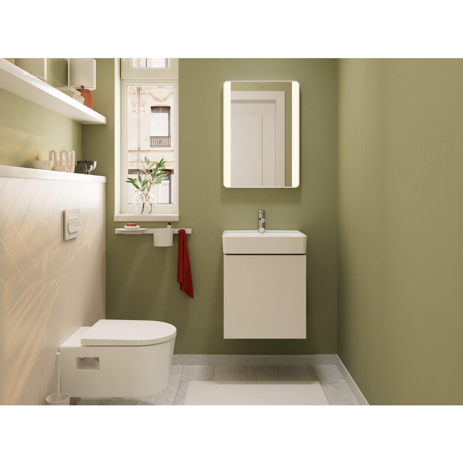 Badmeubel Xilesa E 480/380+1 lade fontein Sand Matt Beige