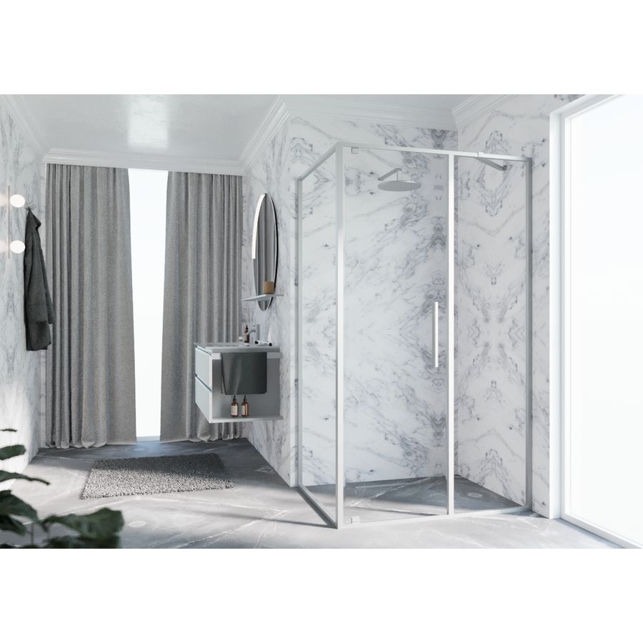 Zijwand RIGA F 1075-1090x2000mm helder glas profiel matchroom