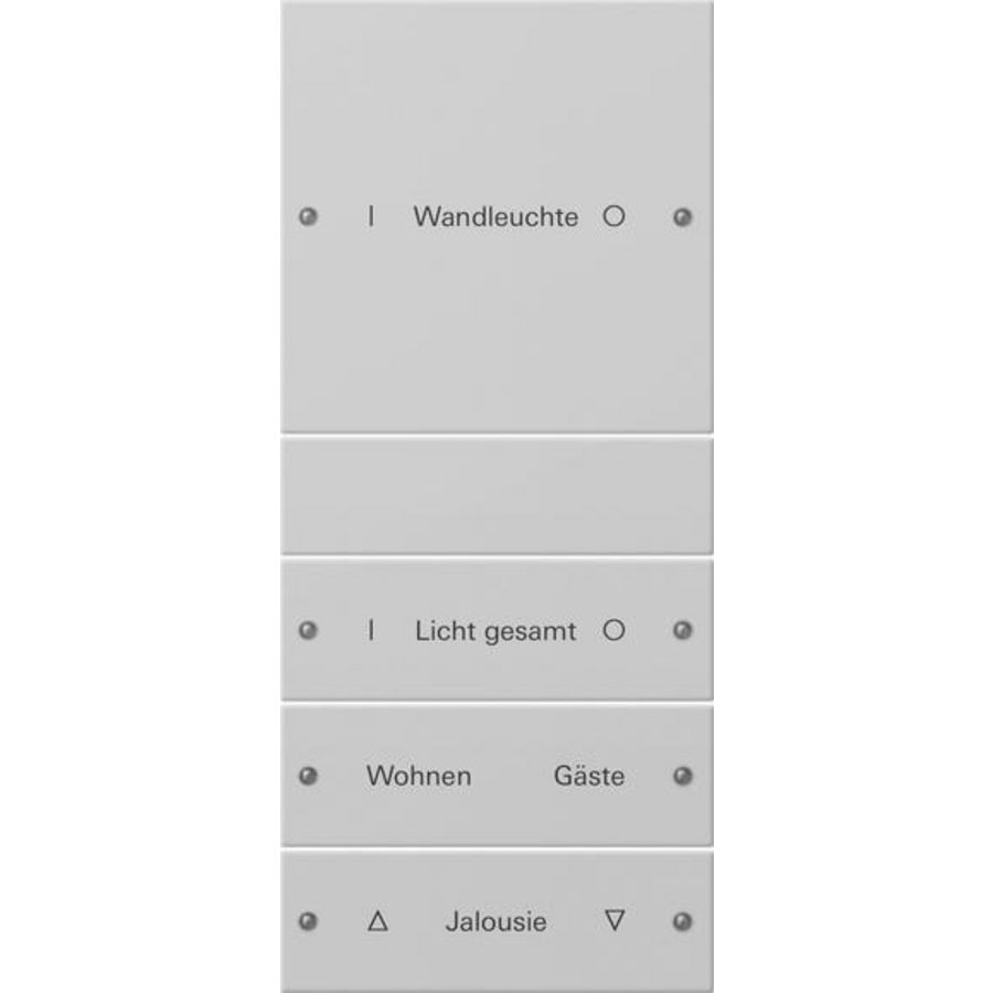 Wippenset 4-voudig (1+3) beschr. System 55 gris m(gel.)