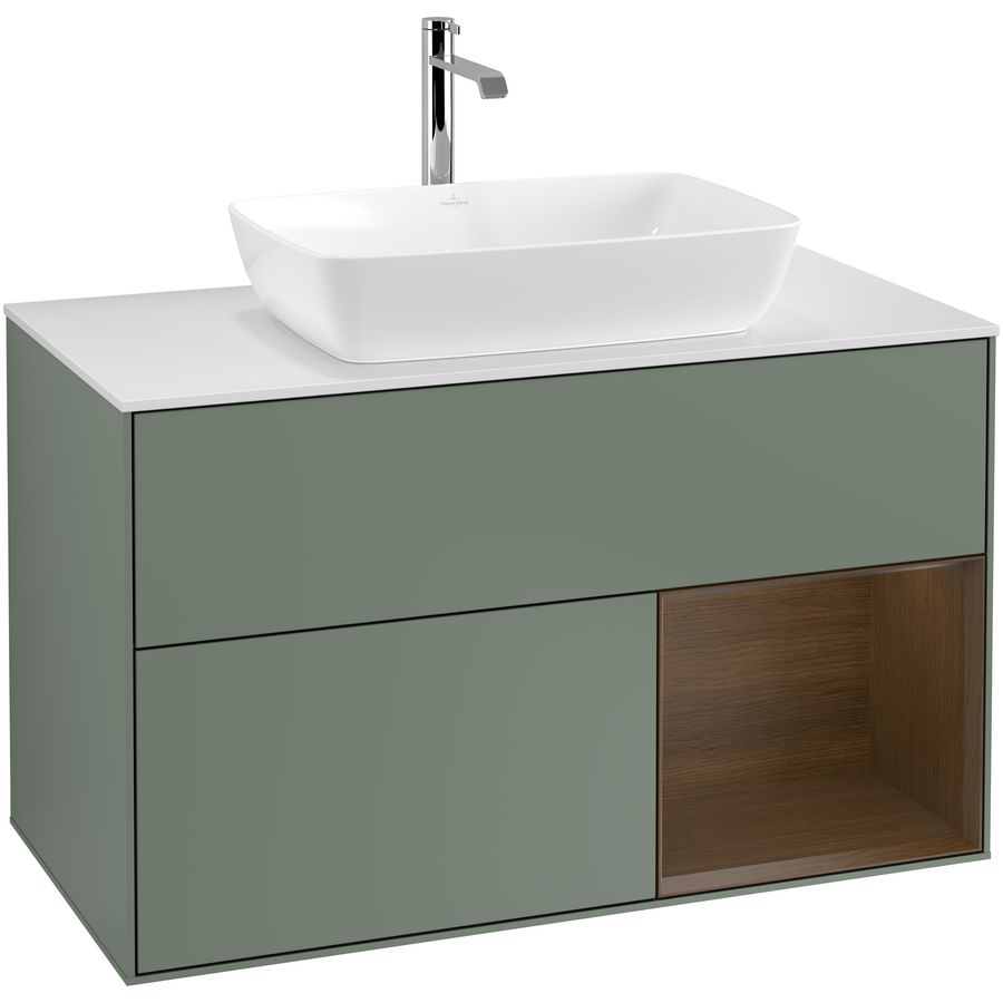 Wastafelonderkast Finion 1000x603x501mm Olive Matt Lacquer G781GNGM