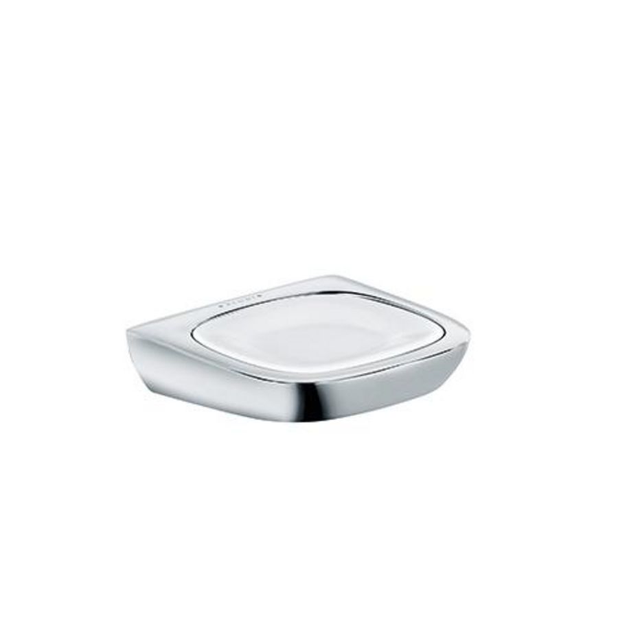 Amba zeepschaal chroom/wit