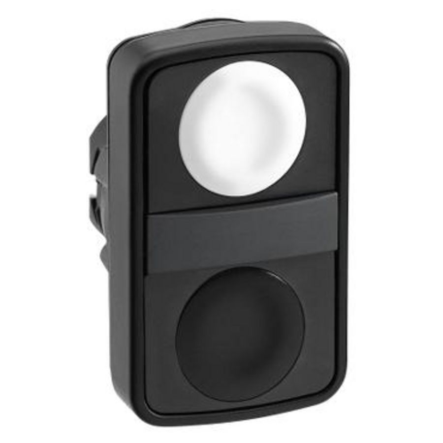 Dubbele kop drukknop Verzonken 22mm Wit/zwart Harmony XB5