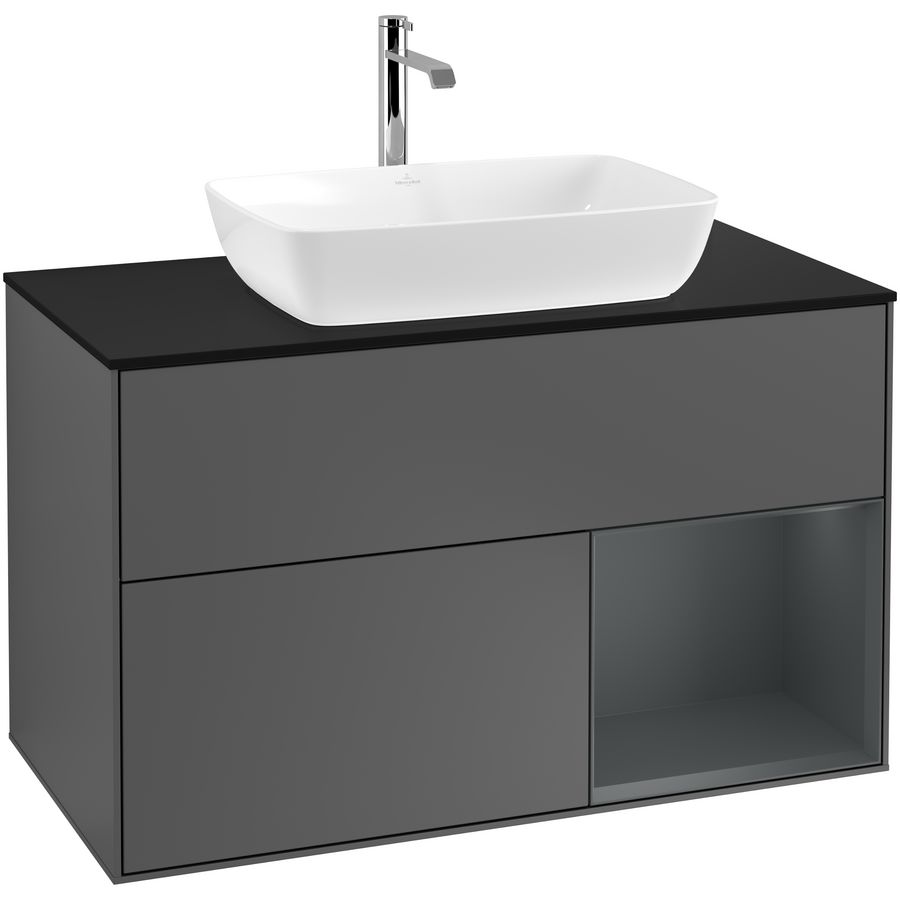 Wastafelonderkast Finion 1000x603x501mm Antr. Matt Lacquer F782HGGK