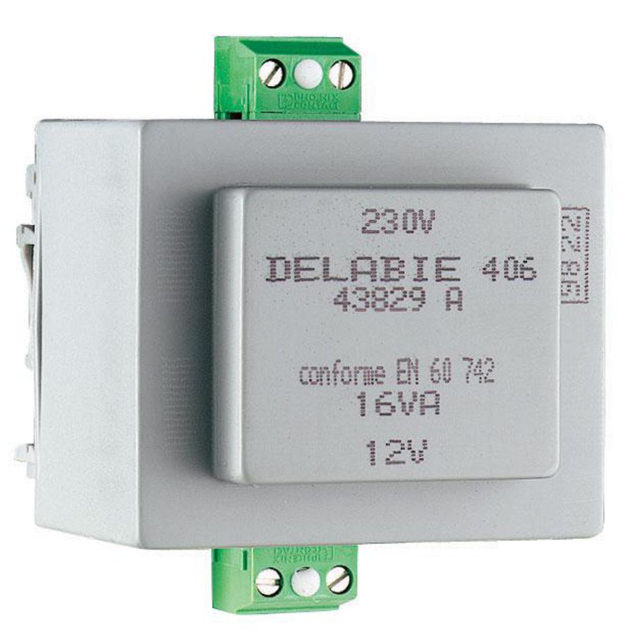 Transformator 230/12V zonder beschermdoos aanpasb. DIN rail