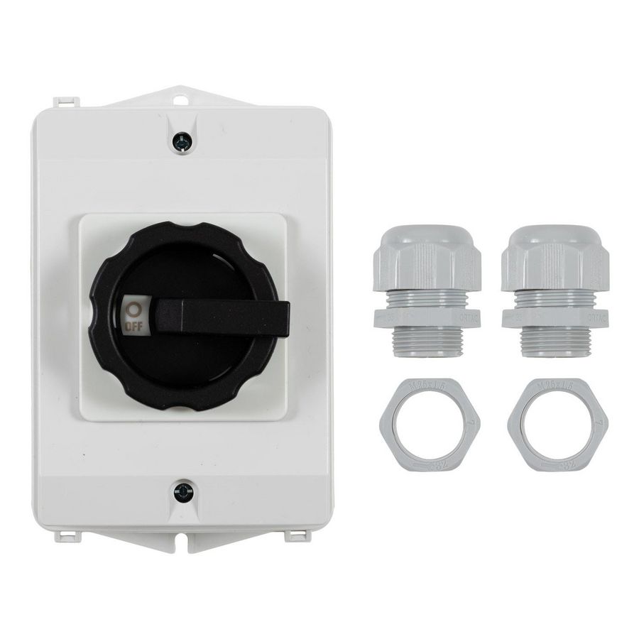 Werkschakelaar 16A 3-polig opbouw IP65 2xM25 AE-A532217
