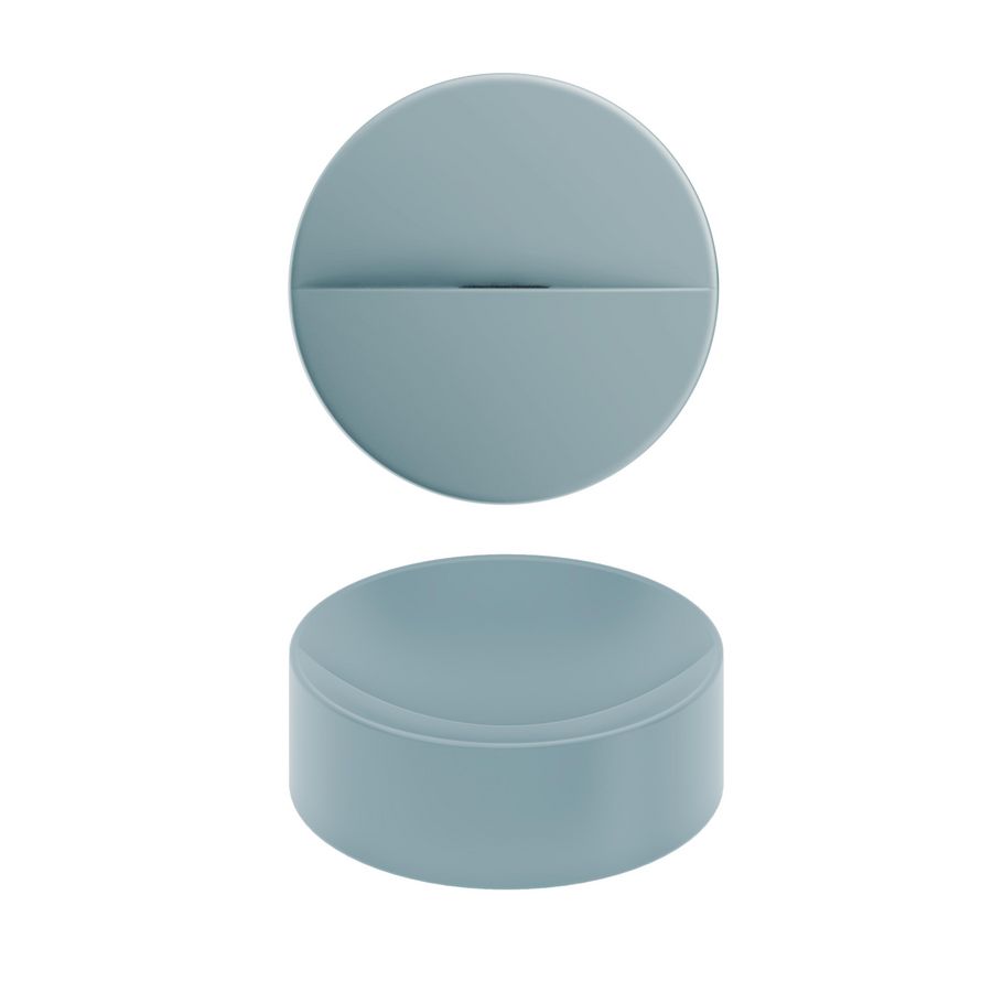 VALE opzetkom Ø220mm h=70mm geïntegreerde afvoer blauw keramiek