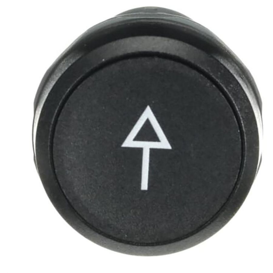 Vlakke drukknop terugverend compact serie 2NO zwart met:pijl