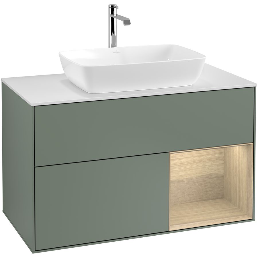 Wastafelonderkast Finion 1000x603x501mm Olive Matt Lacquer G781PCGM
