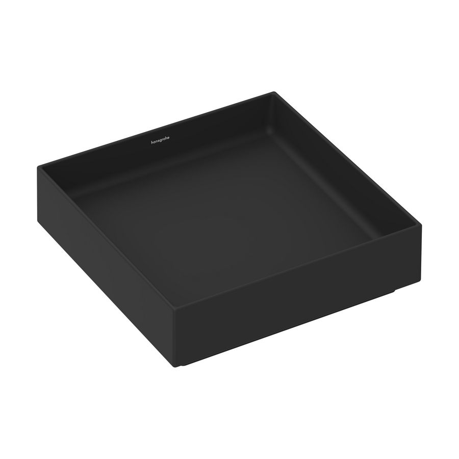 Wastafel Xuniva Evo E waskom 400/400 z. kraangat mat zwart