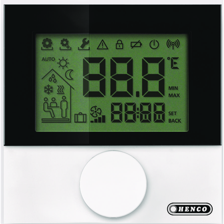 Thermostaat digitaal verwarmen/koelen draadloos (batterij)