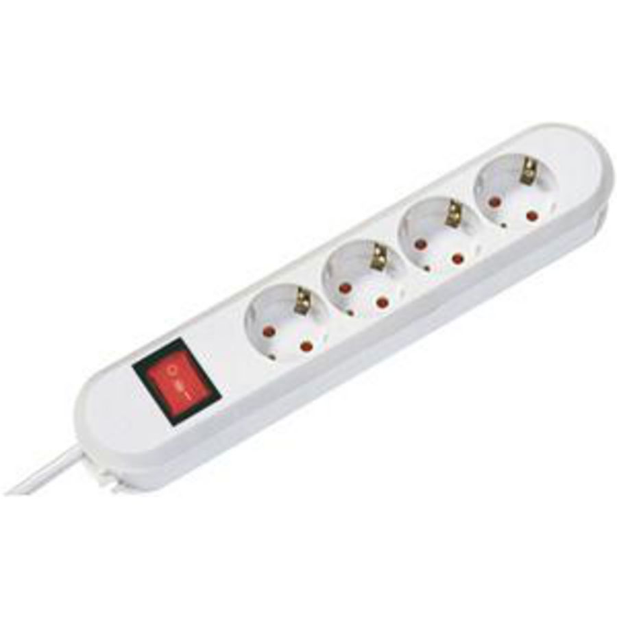 Smart 4x 230V RA + 1x schakelaar 1,5mmet RA stekker wit