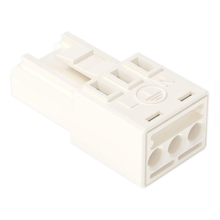 Busdeel met PE-contact 3-polig wit VVE=50
