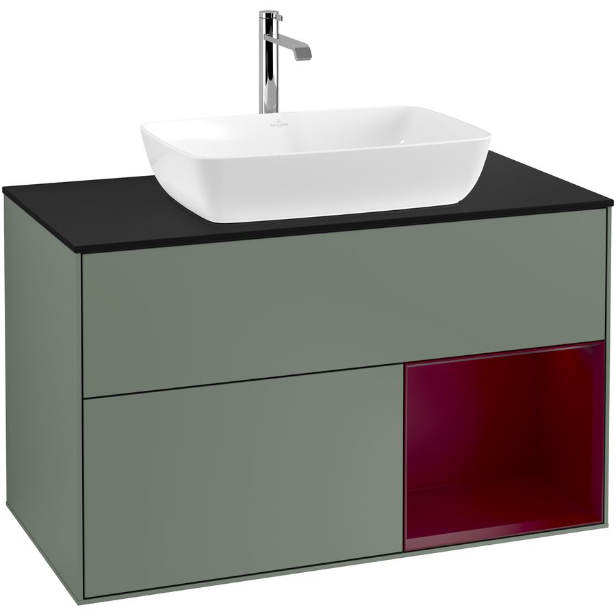 Wastafelonderkast Finion 1000x603x501mm Olive Matt Lacquer G782HBGM