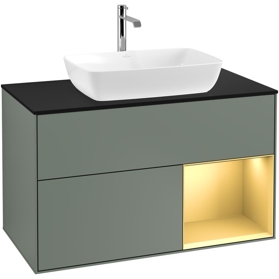 Wastafelonderkast Finion 1000x603x501mm Olive Matt Lacquer G782HFGM