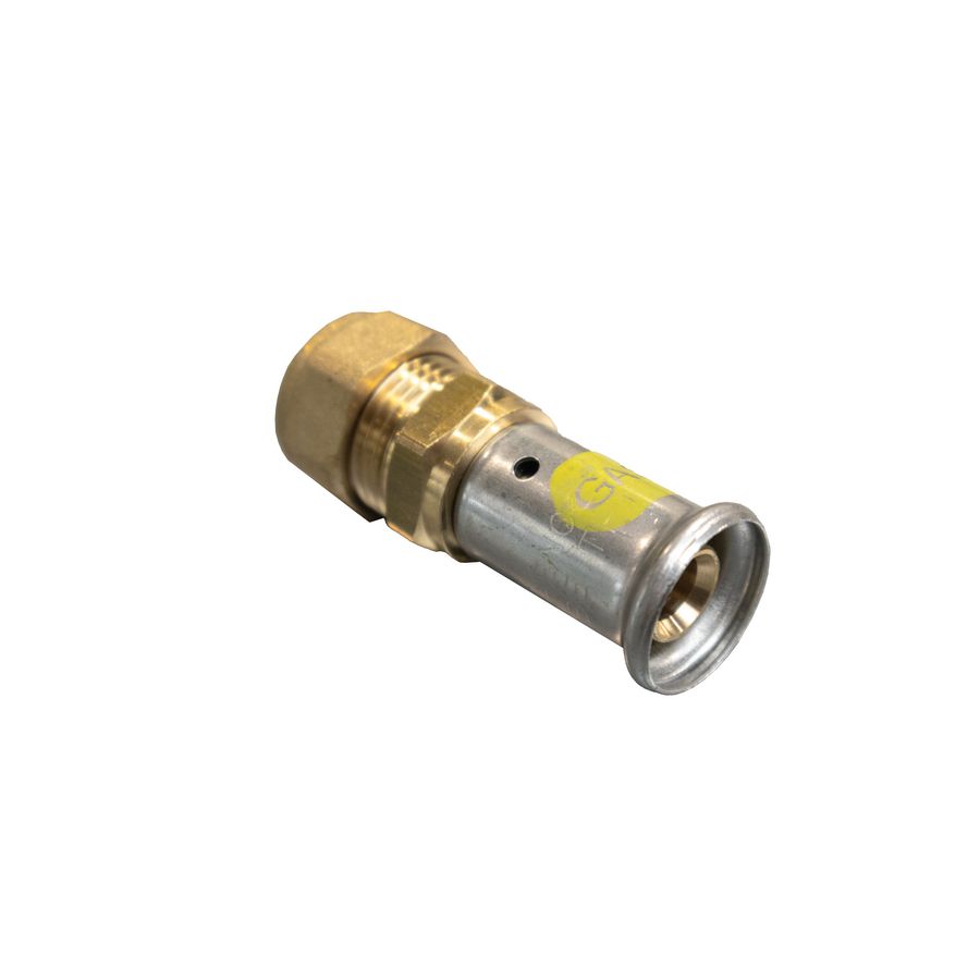 Perssok verlopend GAS 30PG 26x22mm  persaansluiting x klem messing