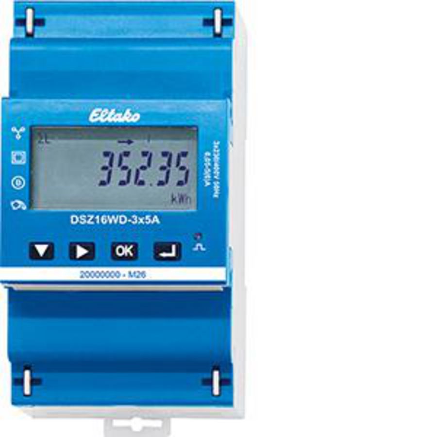 DIN-rail Modbus indirecte 3-fase kWh m.er 3x 230V AC,MID