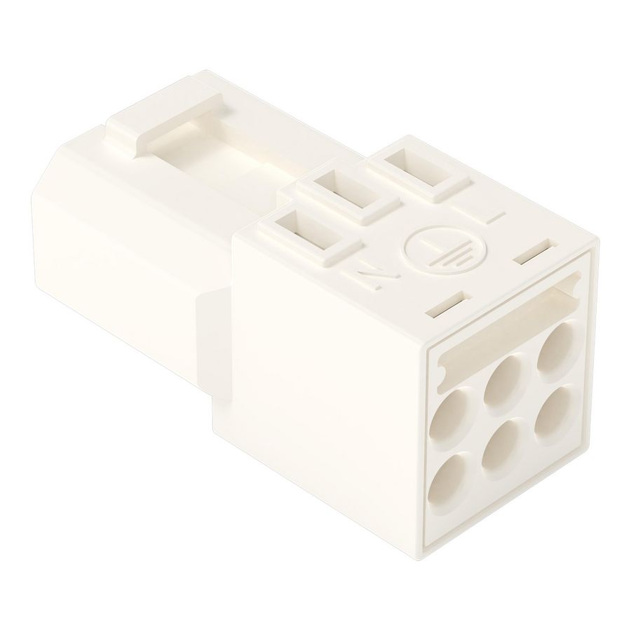 Stekerdeel met aansluiting voor PE-contactclip met PE-contact 3-polig wit VVE=50
