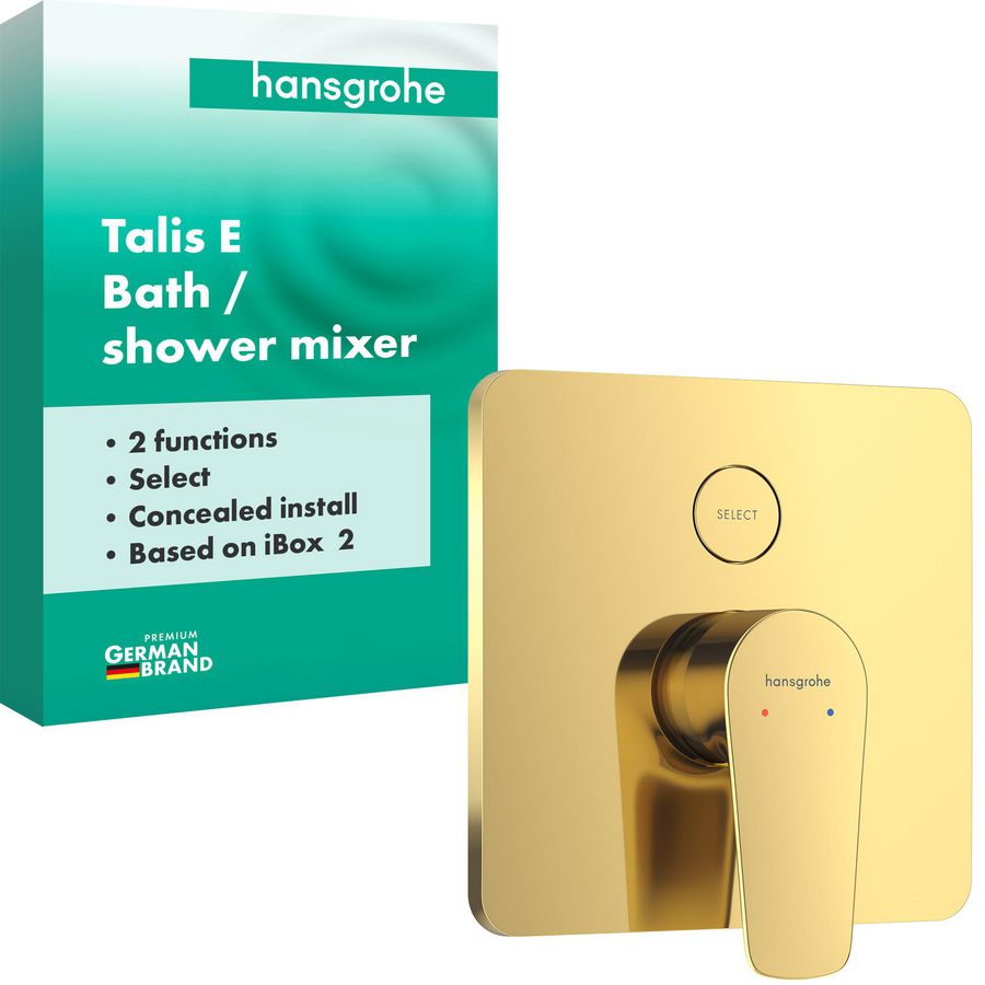 Talis E 1-hendel afbouwdeel inbouwbadmengkraan voor 2 functies Polished Gold Optic