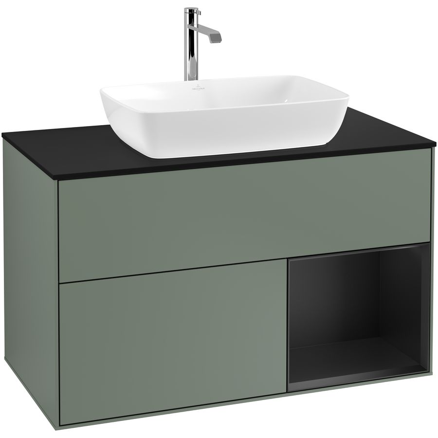 Wastafelonderkast Finion 1000x603x501mm Olive Matt Lacquer G782PDGM
