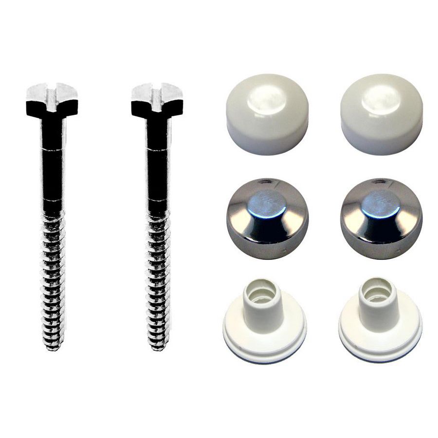 WC-set Behoe 2 6x70 6K rvs Wit en Chroom m. pluggen VVE=100