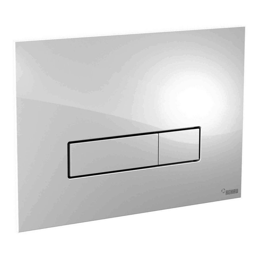 WC-Bedieningsplaat Orbit 2-toets glas wit verzonken
