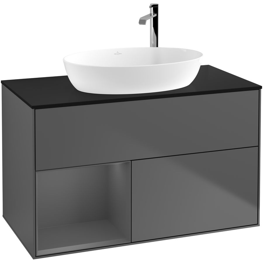 Wastafelonderkast Finion 1000x603x501mm Antr. Matt Lacquer F892GKGK