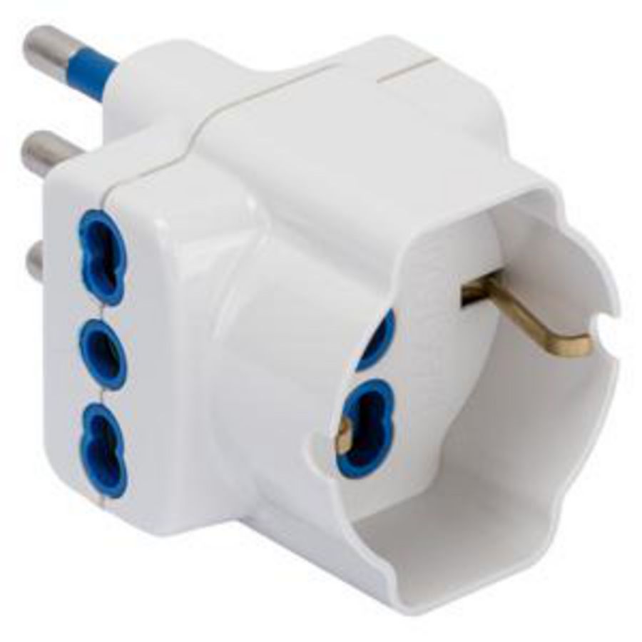 MULTIPLE ADAPTOR-2P+E 16A S17-2 OUTPUT ITALIAN STANDARD 16A