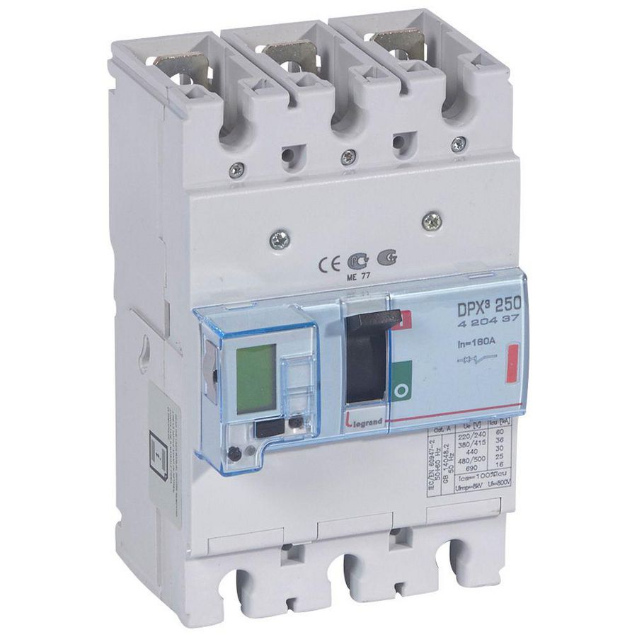 Vermogensschakelaar 250-e + mt 3-polig 160A 36kA DPX3