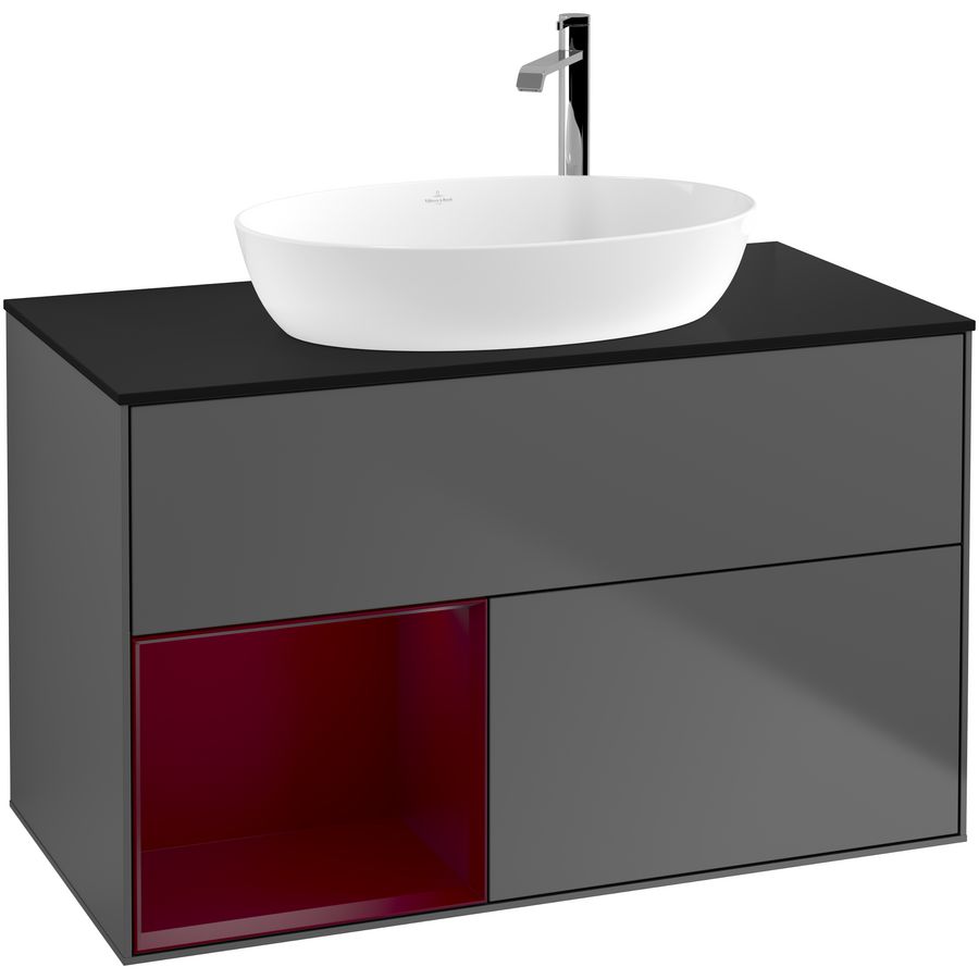 Wastafelonderkast Finion 1000x603x501mm Antr. Matt Lacquer F892HBGK