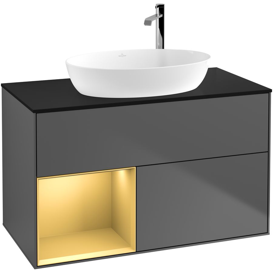 Wastafelonderkast Finion 1000x603x501mm Antr. Matt Lacquer F892HFGK