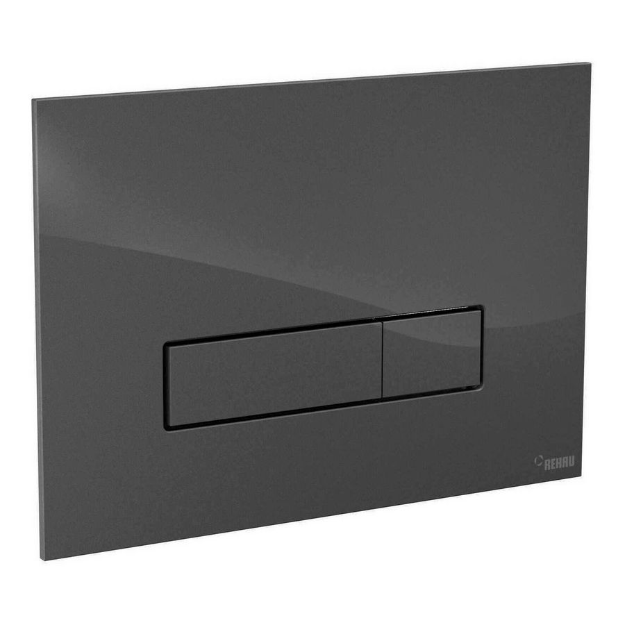 WC-Bedieningsplaat Orbit 2-toets glas zilver verzonken
