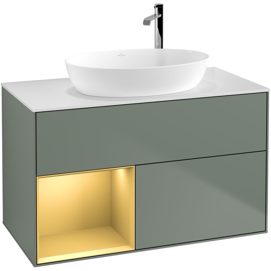 Wastafelonderkast Finion 1000x603x501mm Olive Matt Lacquer G891HFGM