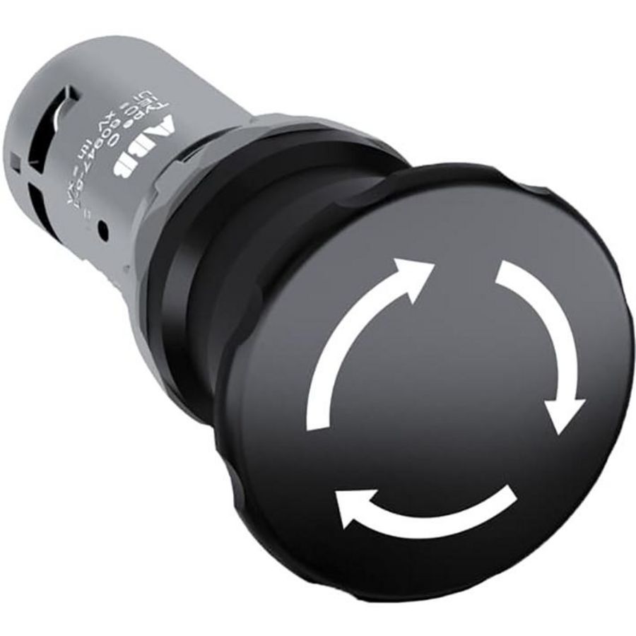 Compact emergency stop 40 mm black twist release.