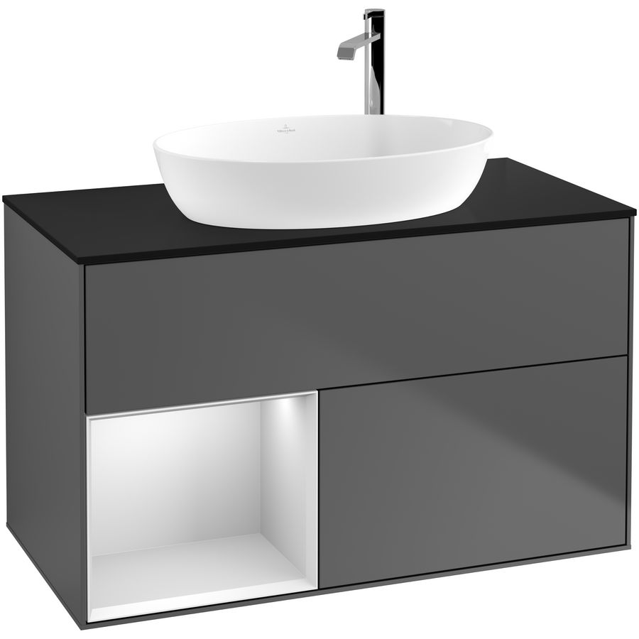 Wastafelonderkast Finion 1000x603x501mm Antr. Matt Lacquer F892MTGK