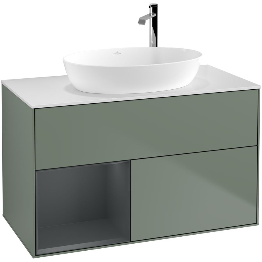 Wastafelonderkast Finion 1000x603x501mm Olive Matt Lacquer G891HGGM