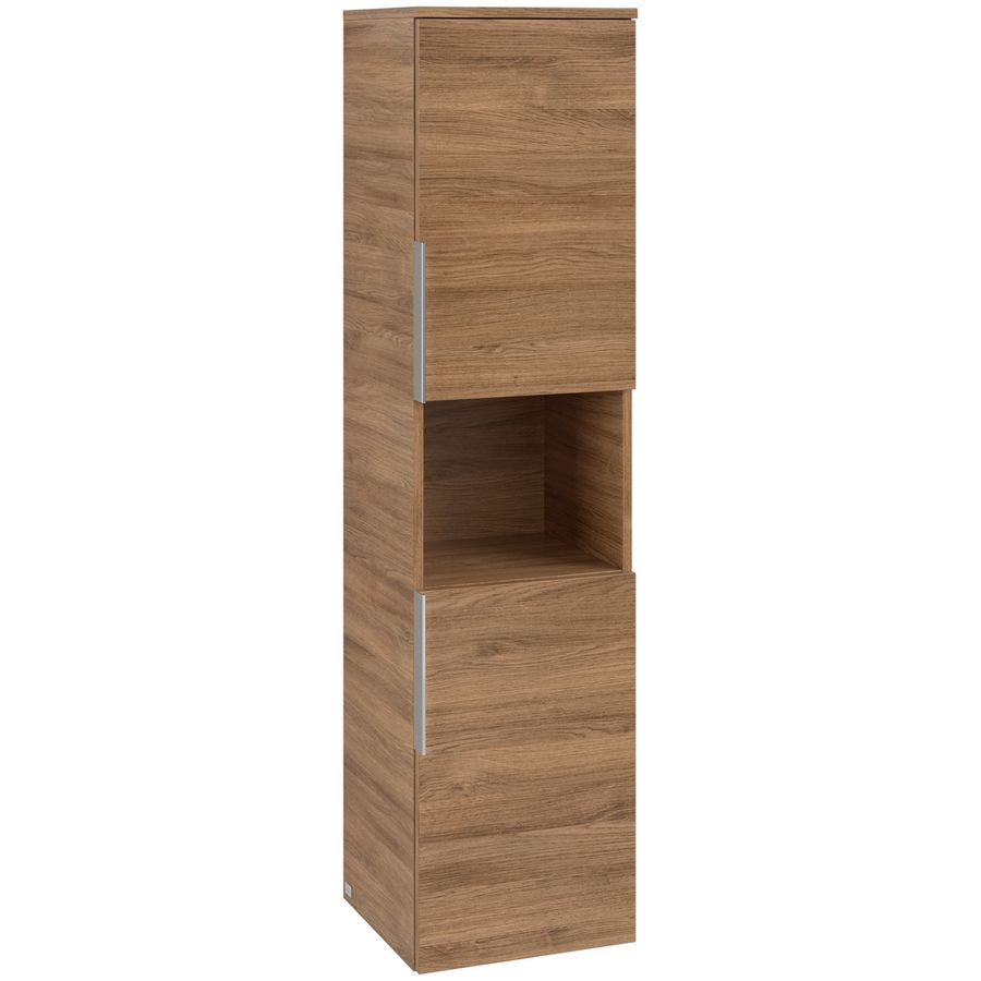 Hoge kast ARCHITECTURA 350x1400x346mm Oak Kansas B89701RH greep Volcano Black