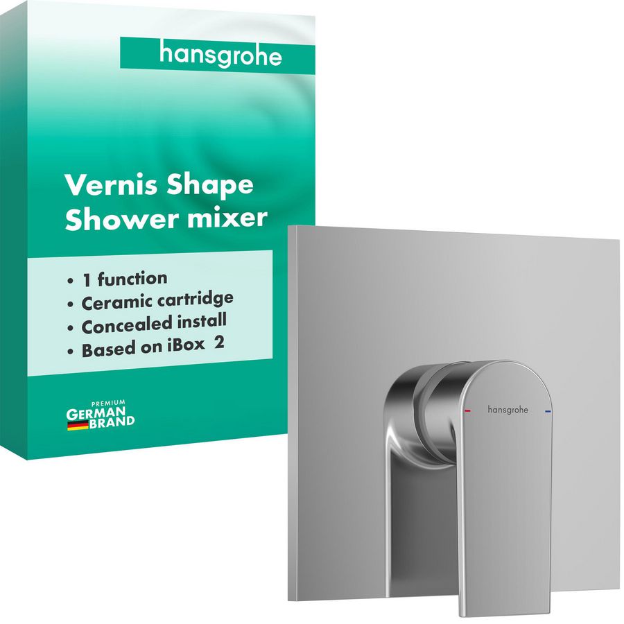 Vernis Shape 1-hendel afbouwdeel inbouwdouchemengkraan voor 1 functie chroom