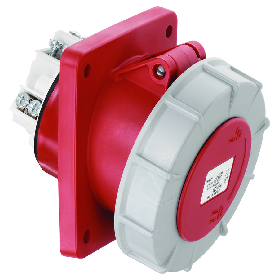 Flenscontactdoos CEE schuin 15gr. IP67 63A 5P 230V VVE=2