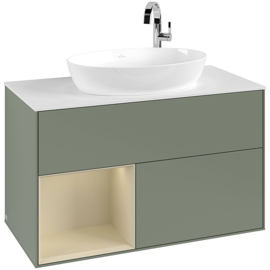 Wastafelonderkast Finion 1000x603x501mm Olive Matt Lacquer G891HJGM