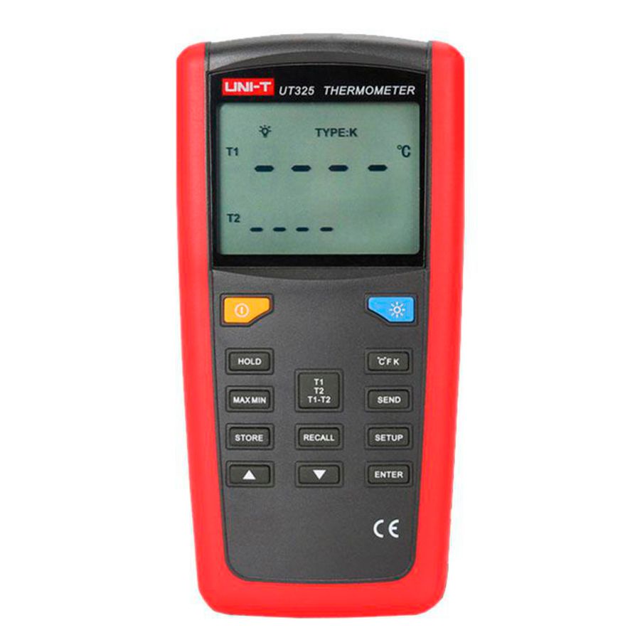 Digitale 2 kanaals temperatuurmeter -250 - 1.767 C, type K,J