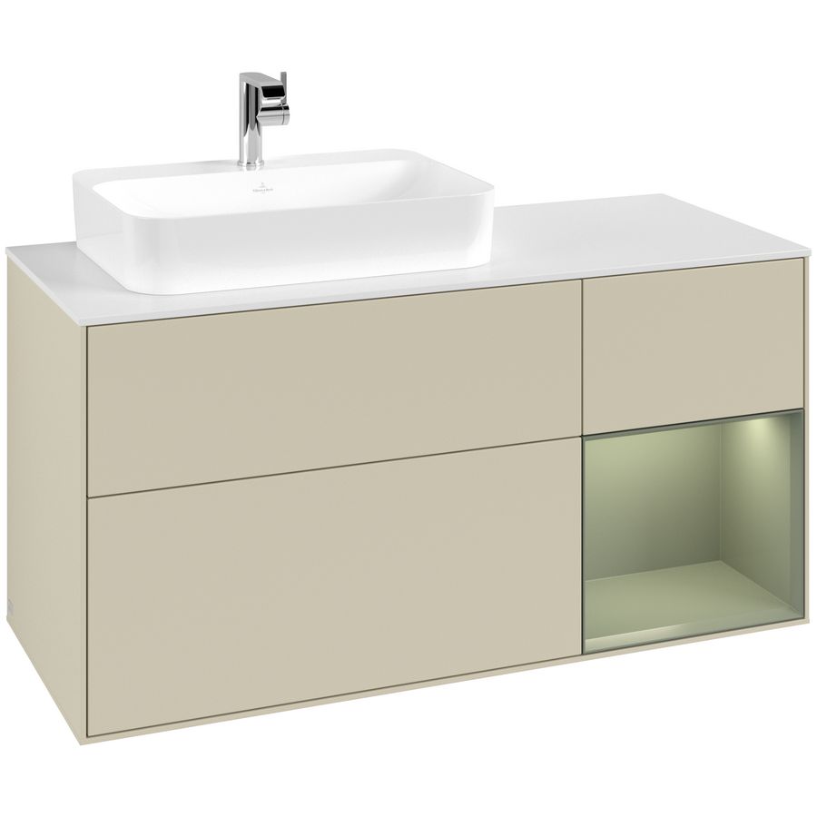 Wastafelonderkast Finion 1200x603x501mm S.Grey Matt Lacquer G401GMHJ