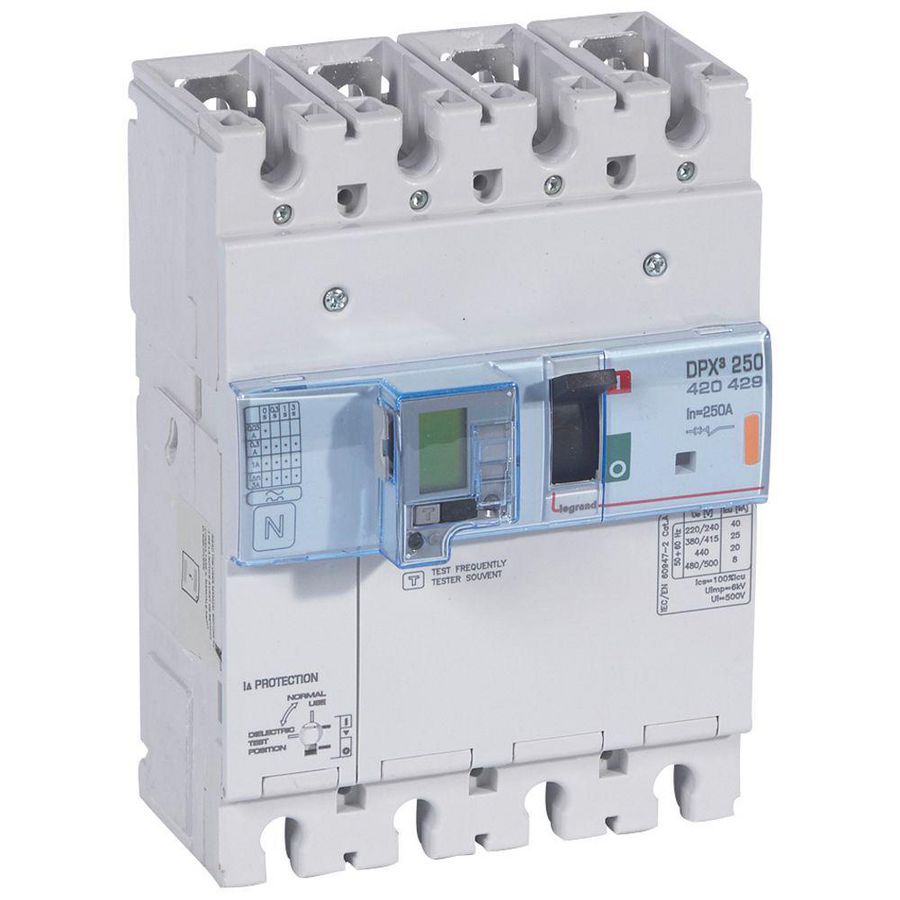 Vermogensschakelaar 250 ELE + RCD 250A 4P 25kA 420429 DPX3