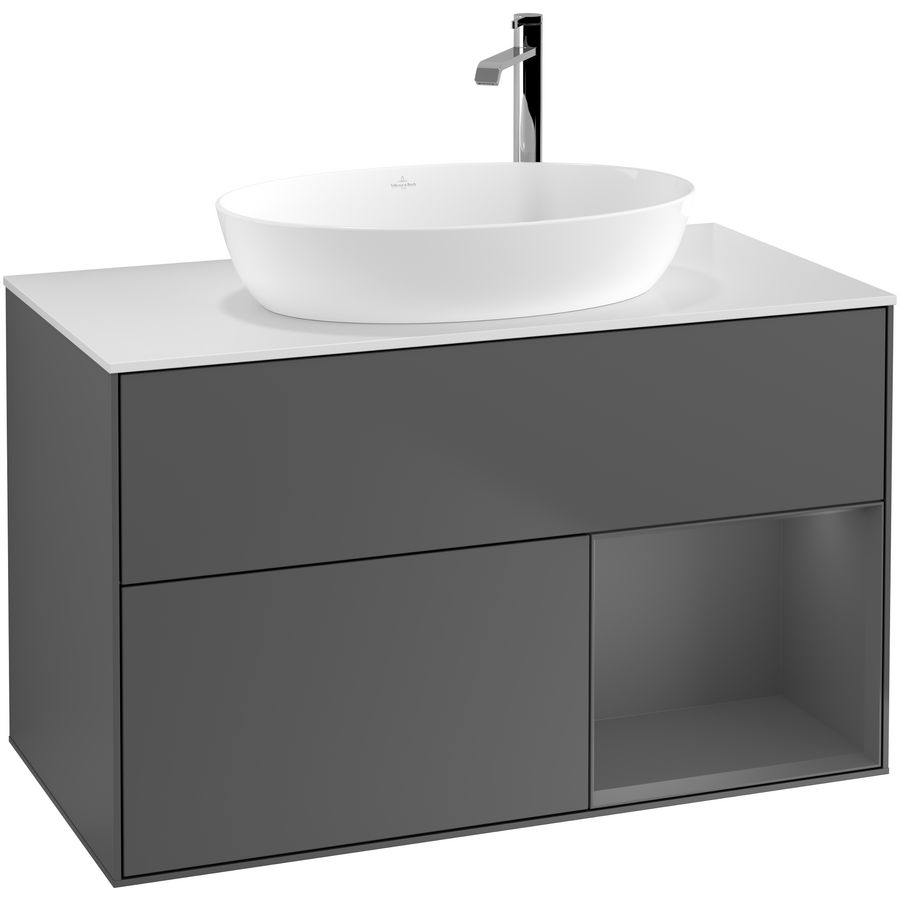 Wastafelonderkast Finion 1000x603x501mm Antr. Matt Lacquer F901GKGK