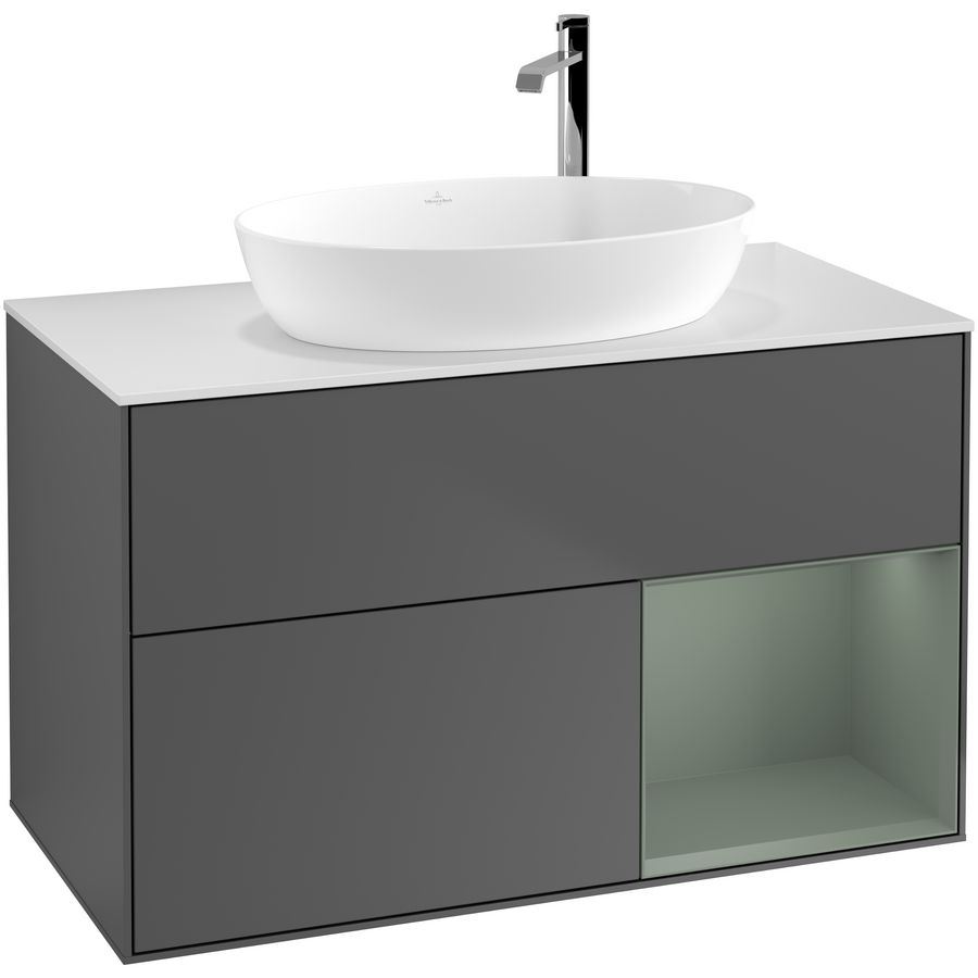 Wastafelonderkast Finion 1000x603x501mm Antr. Matt Lacquer F901GMGK