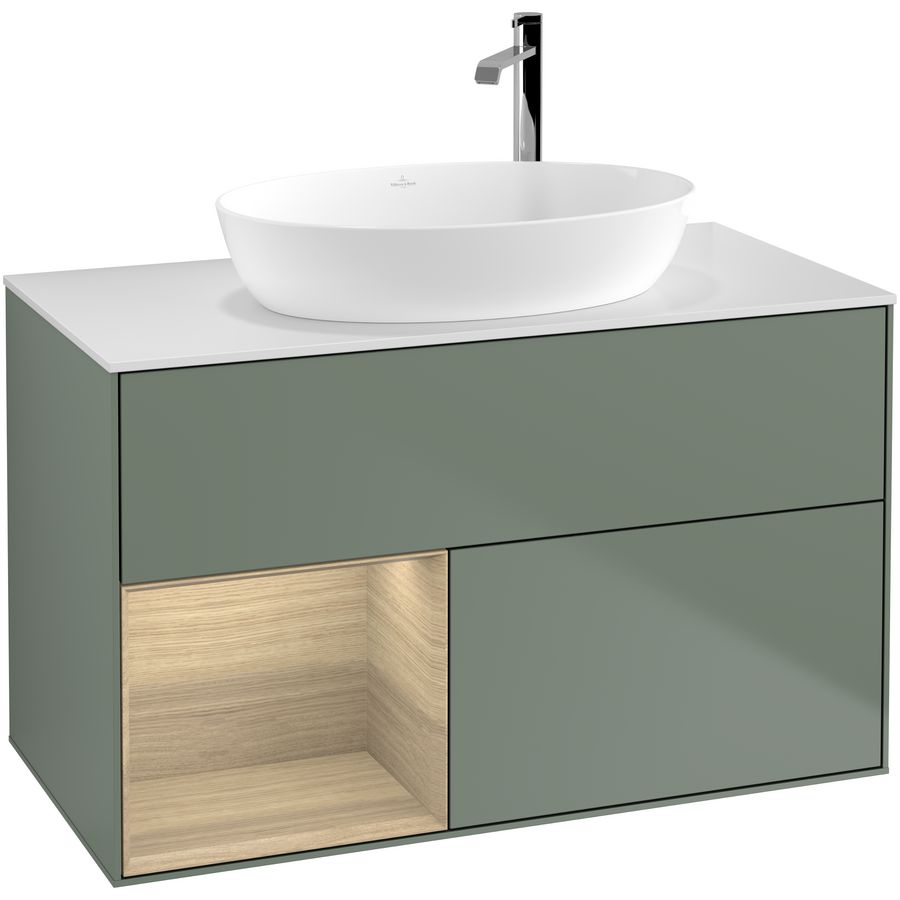 Wastafelonderkast Finion 1000x603x501mm Olive Matt Lacquer G891PCGM