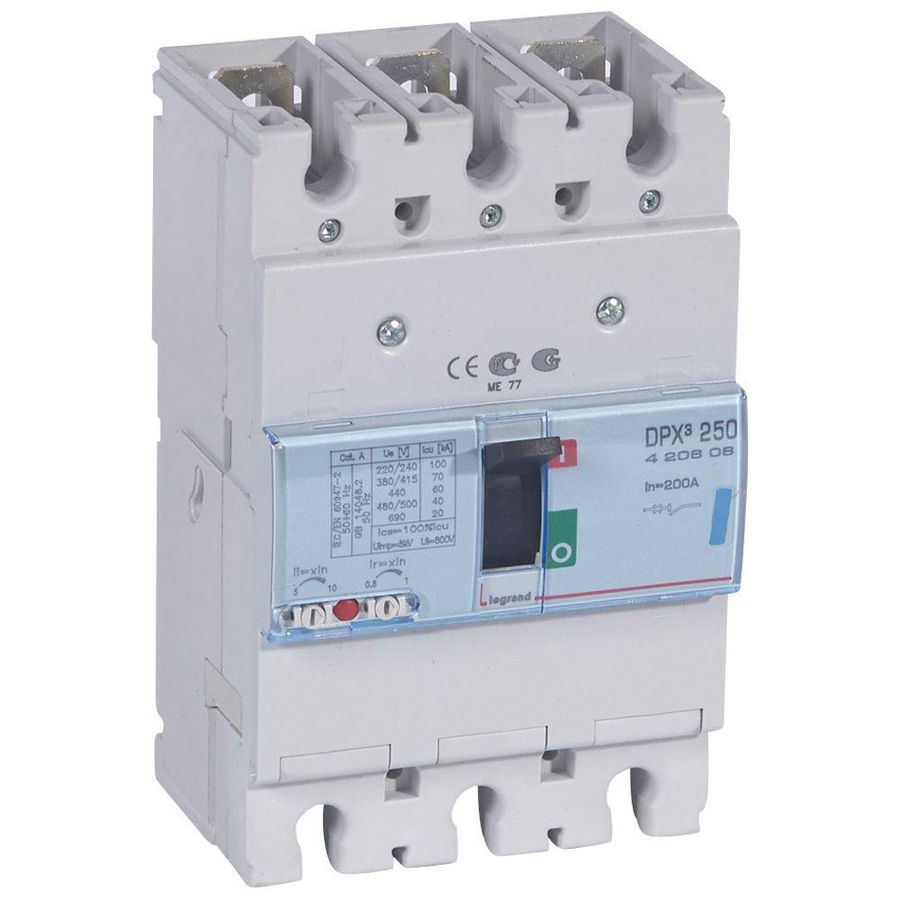 Vermogensschakelaar 250 Thermomagn. 200A 3-polig 70kA DPX3