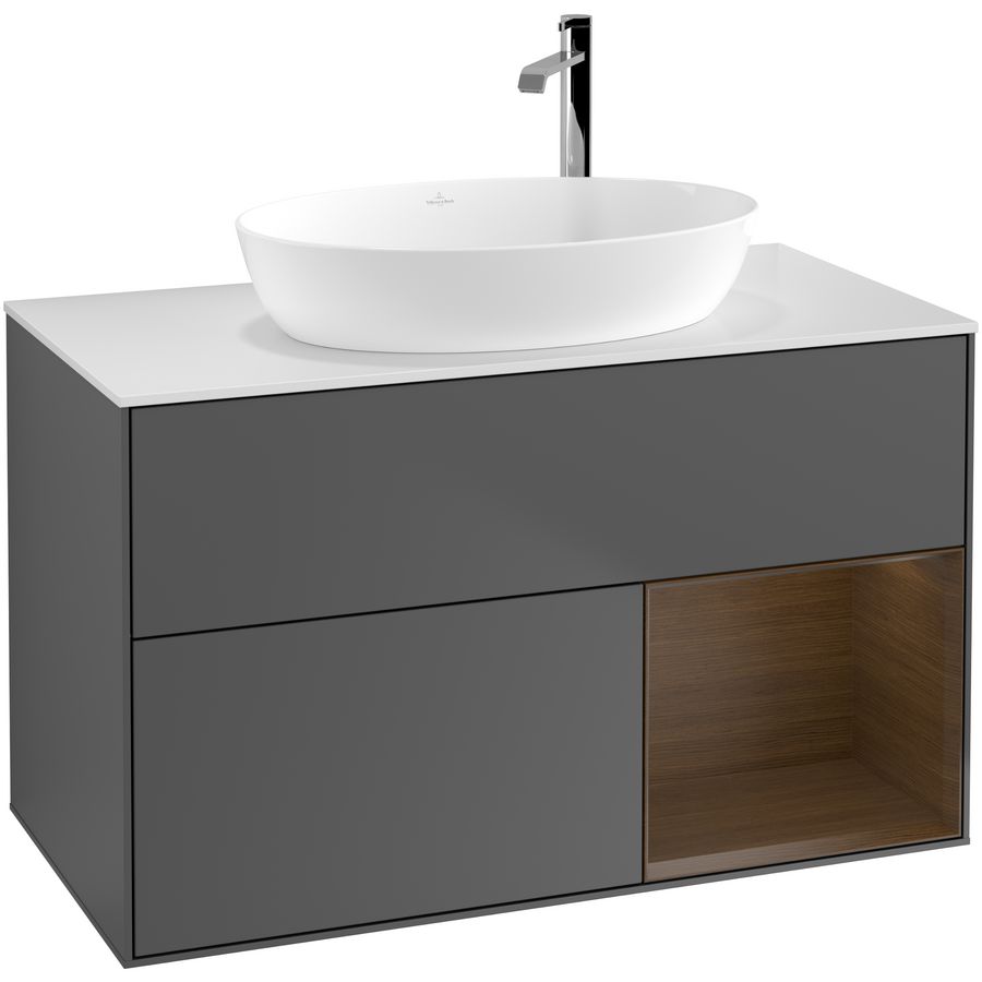 Wastafelonderkast Finion 1000x603x501mm Antr. Matt Lacquer F901GNGK