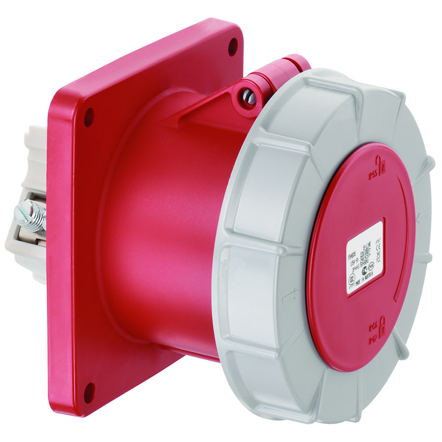 Flenscontactdoos CEE recht IP67 125A 3P 500V 7h zwart VVE=2